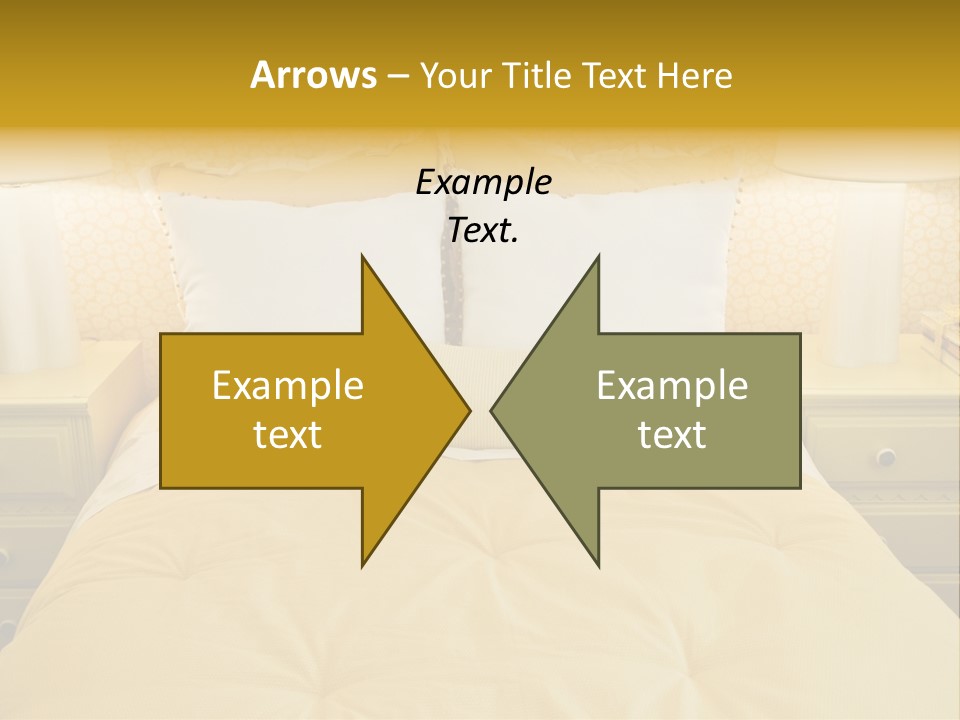 Showcase Interior, Pretty Yellow Coordinated Bedroom PowerPoint Template