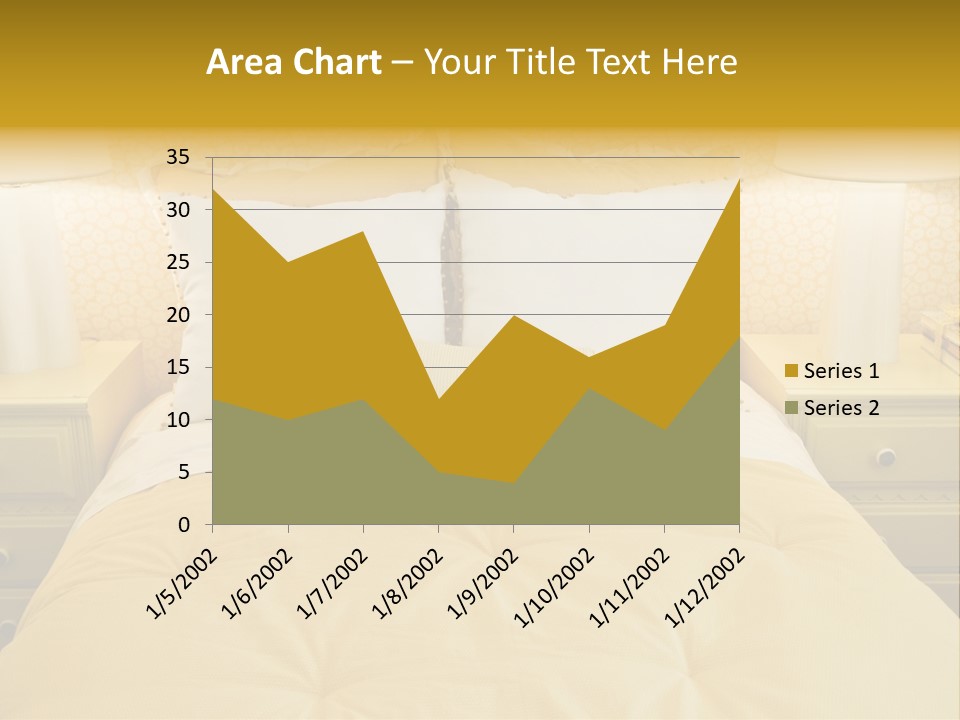 Showcase Interior, Pretty Yellow Coordinated Bedroom PowerPoint Template