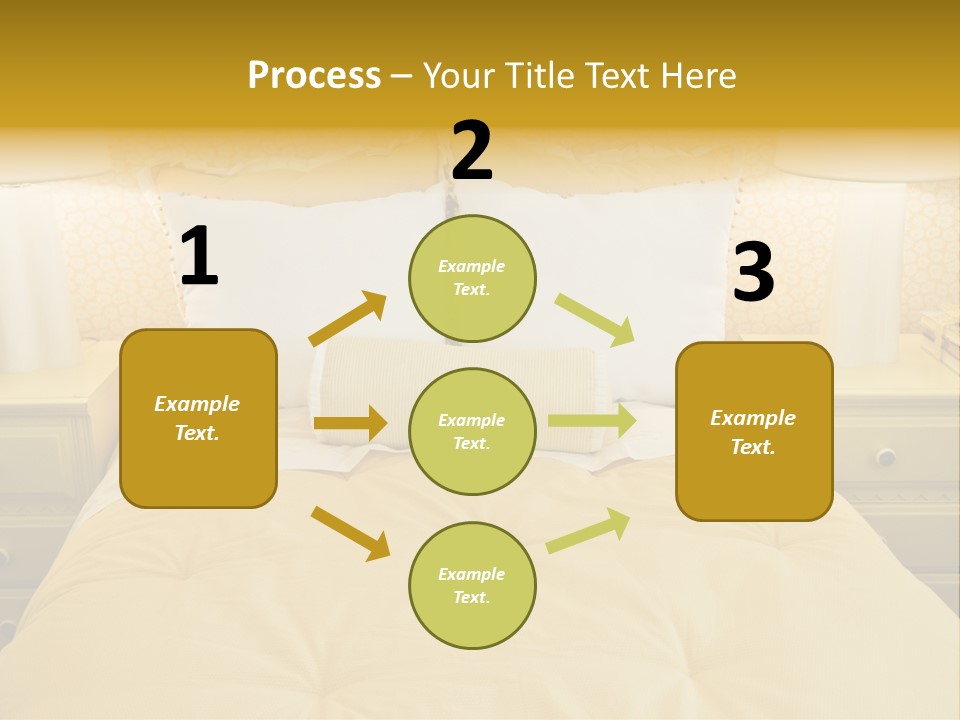 Showcase Interior, Pretty Yellow Coordinated Bedroom PowerPoint Template