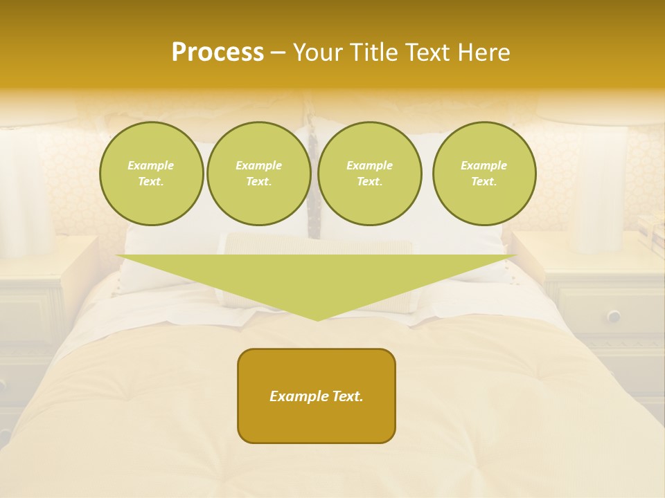 Showcase Interior, Pretty Yellow Coordinated Bedroom PowerPoint Template
