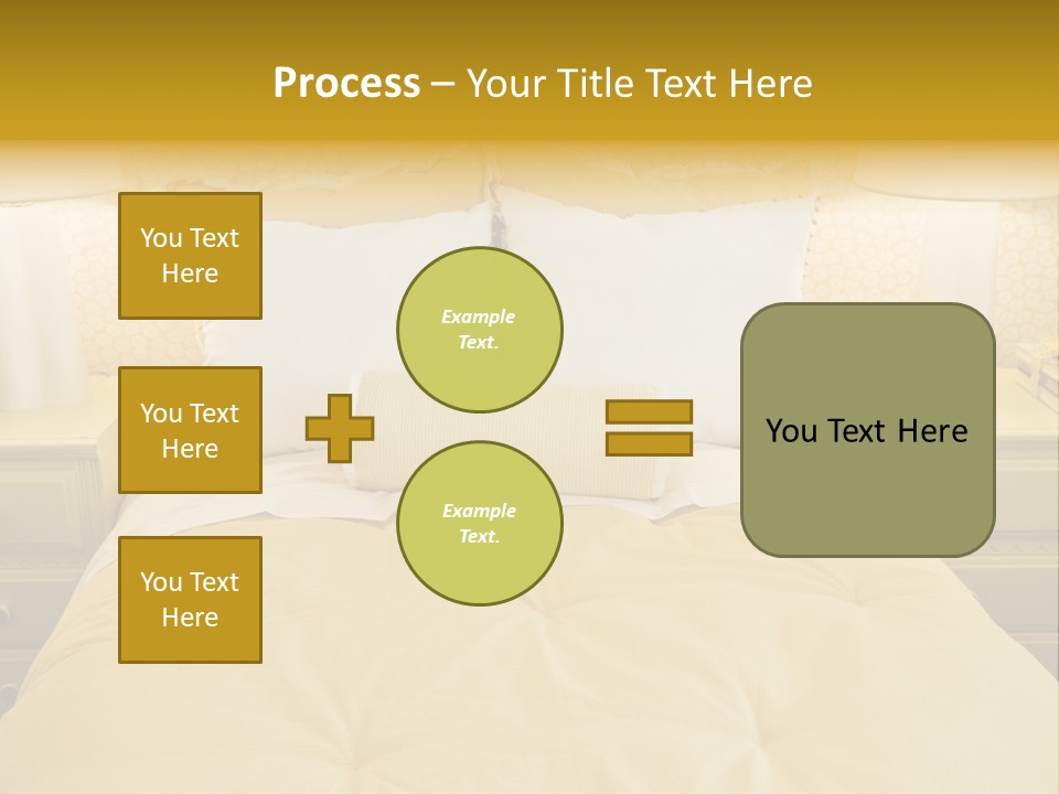 Showcase Interior, Pretty Yellow Coordinated Bedroom PowerPoint Template