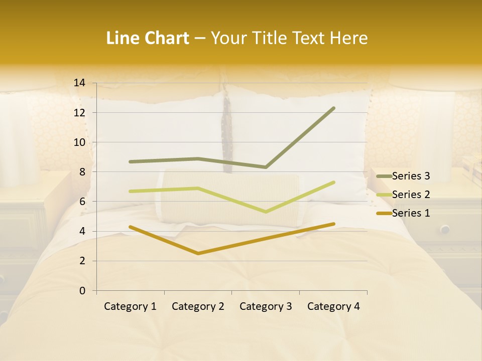 Showcase Interior, Pretty Yellow Coordinated Bedroom PowerPoint Template