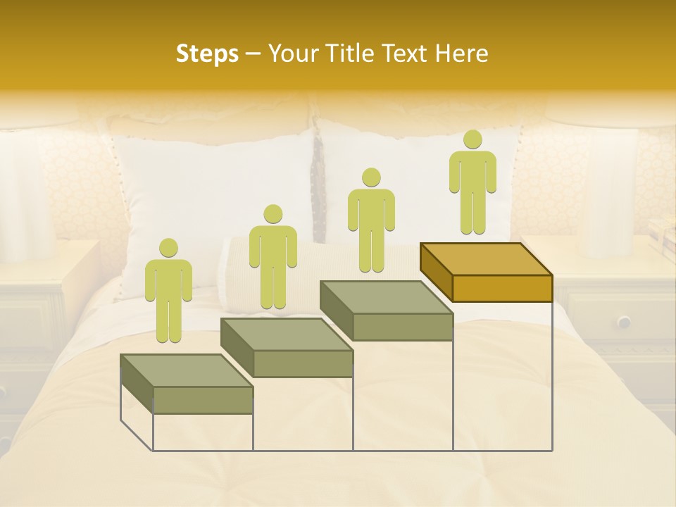 Showcase Interior, Pretty Yellow Coordinated Bedroom PowerPoint Template