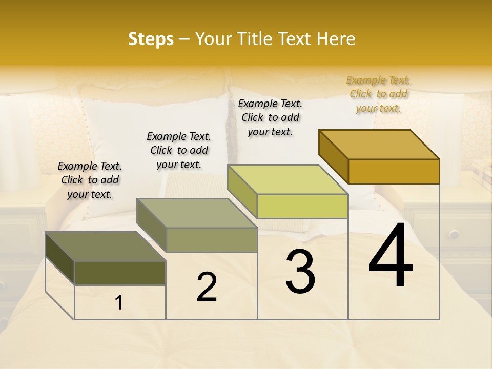 Showcase Interior, Pretty Yellow Coordinated Bedroom PowerPoint Template