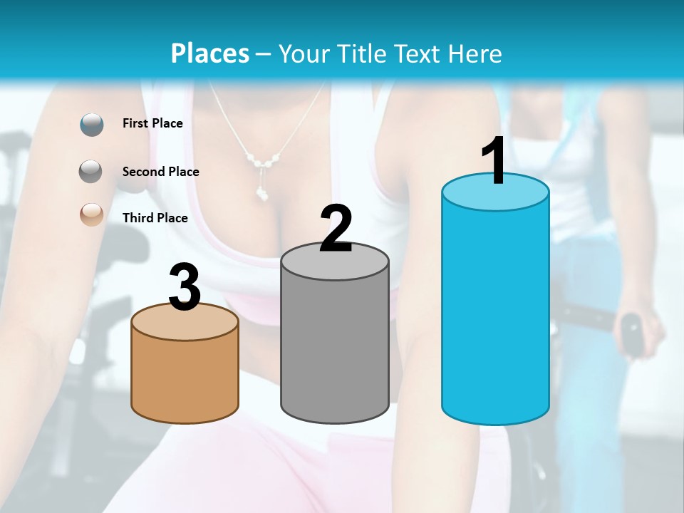 Girls Cycling And Working Out At The Gym PowerPoint Template