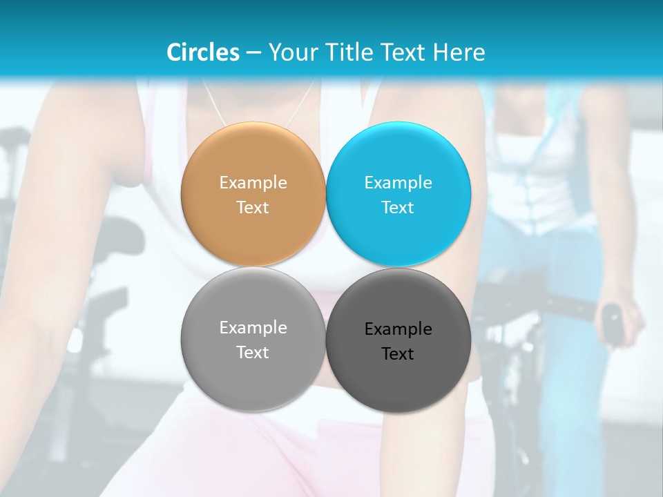 Girls Cycling And Working Out At The Gym PowerPoint Template