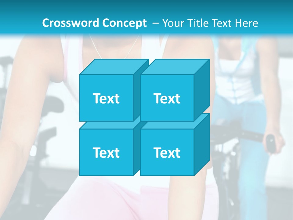 Girls Cycling And Working Out At The Gym PowerPoint Template