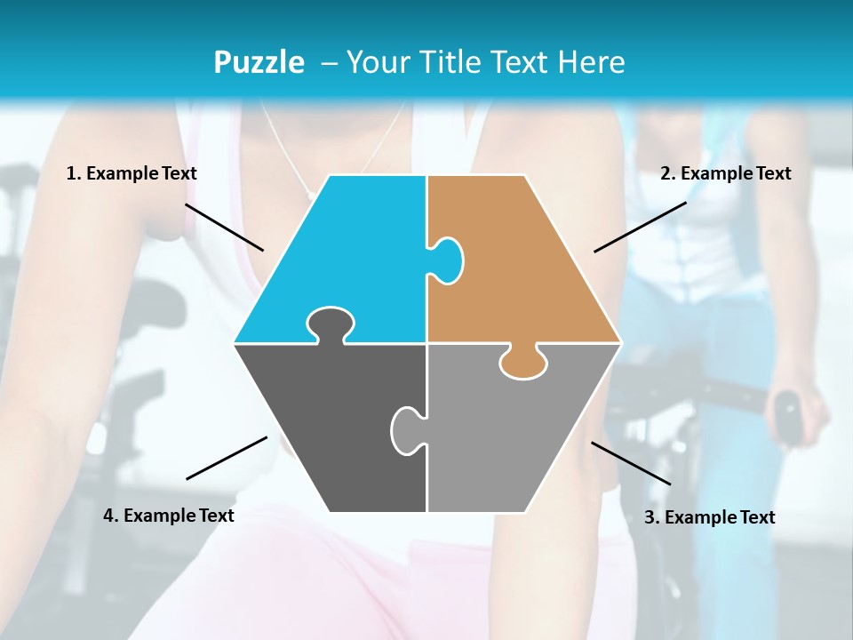 Girls Cycling And Working Out At The Gym PowerPoint Template