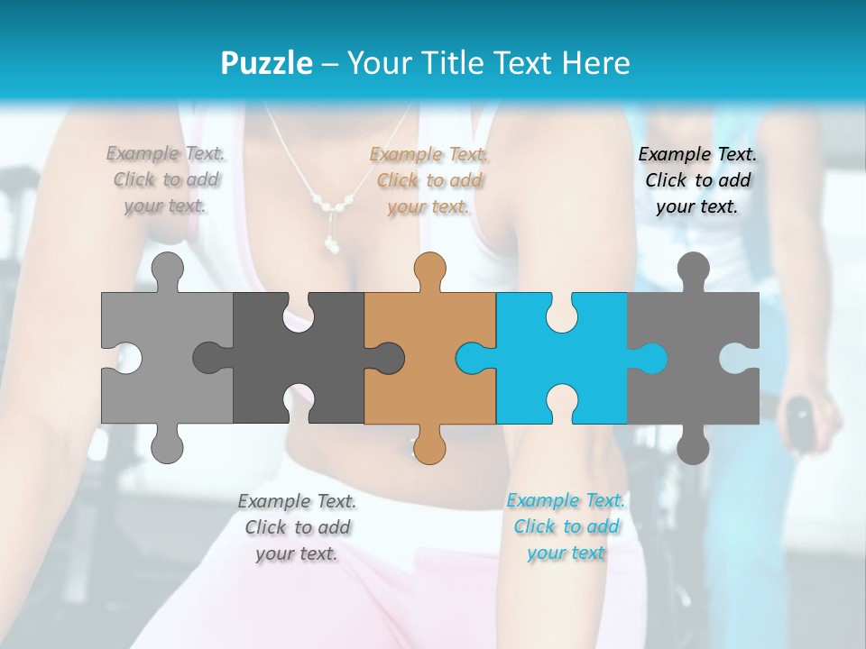 Girls Cycling And Working Out At The Gym PowerPoint Template