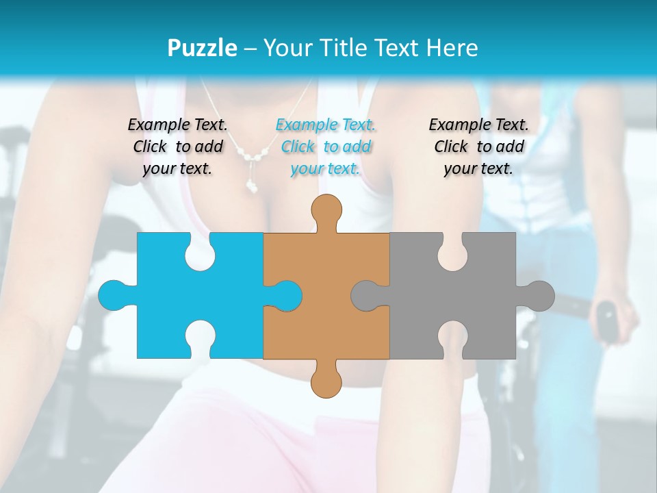 Girls Cycling And Working Out At The Gym PowerPoint Template