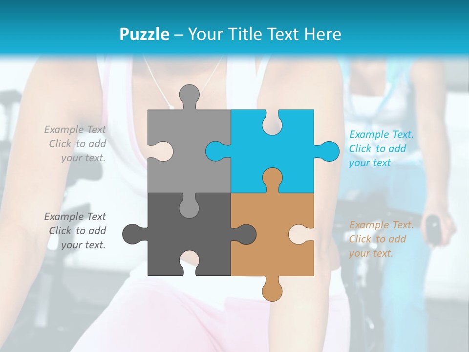 Girls Cycling And Working Out At The Gym PowerPoint Template