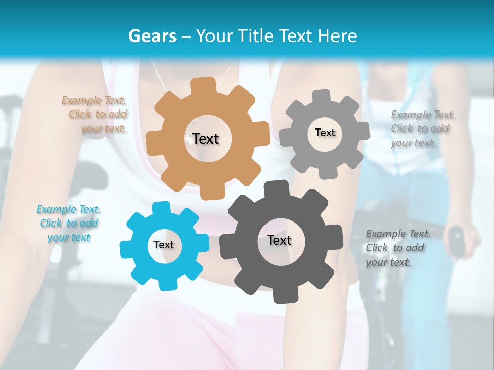 Girls Cycling And Working Out At The Gym PowerPoint Template