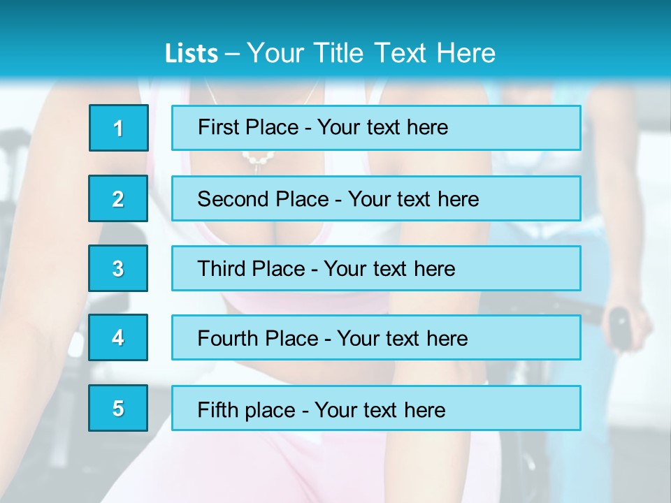 Girls Cycling And Working Out At The Gym PowerPoint Template