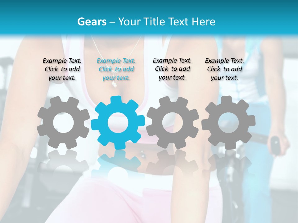 Girls Cycling And Working Out At The Gym PowerPoint Template