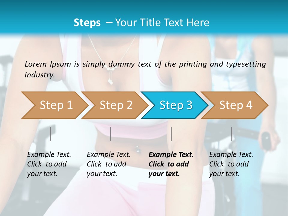 Girls Cycling And Working Out At The Gym PowerPoint Template