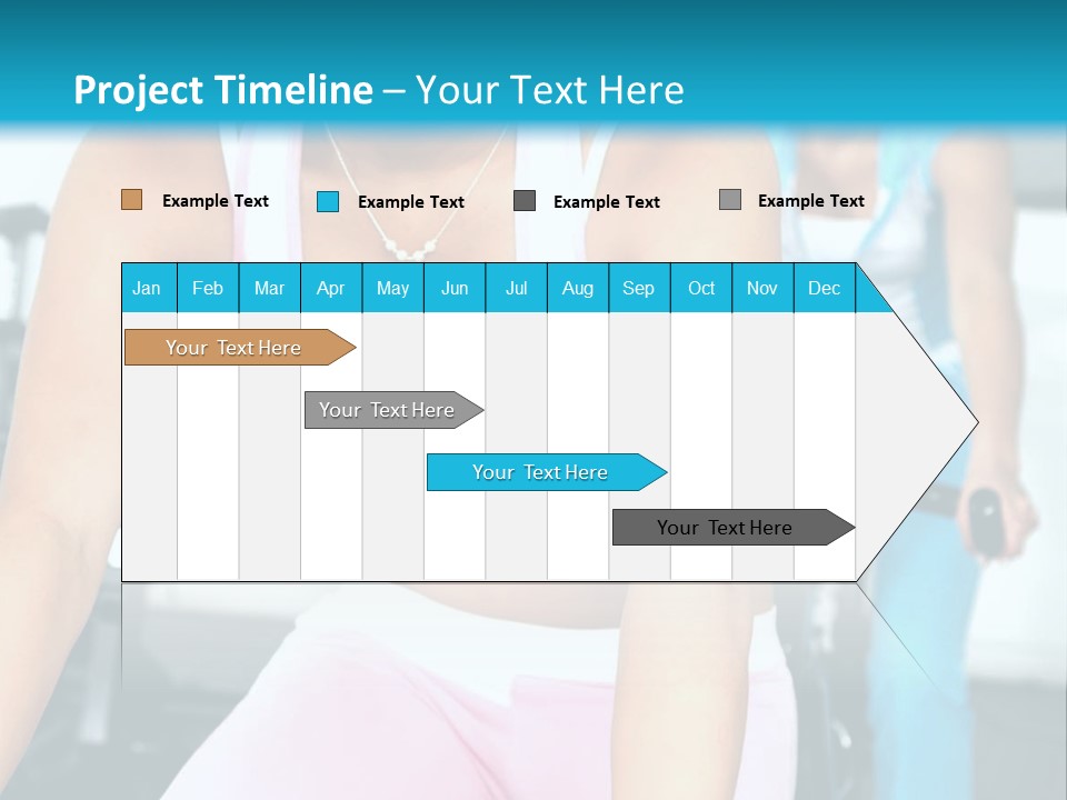 Girls Cycling And Working Out At The Gym PowerPoint Template