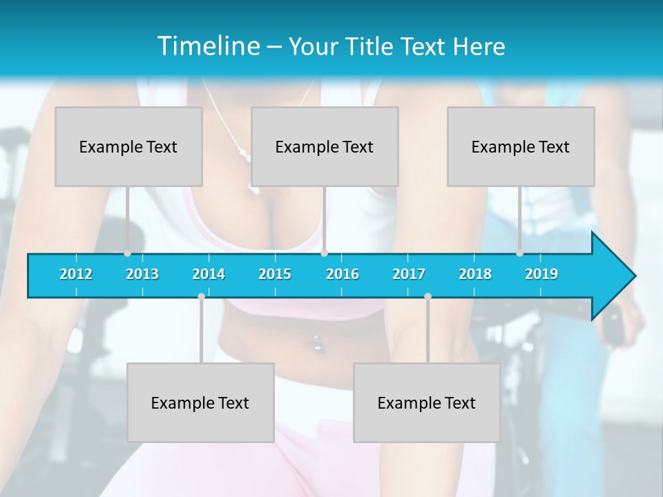 Girls Cycling And Working Out At The Gym PowerPoint Template