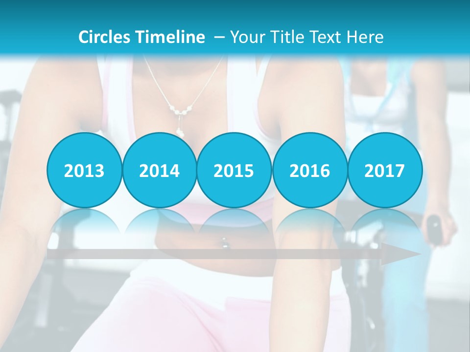 Girls Cycling And Working Out At The Gym PowerPoint Template