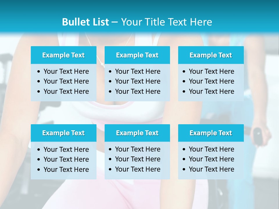 Girls Cycling And Working Out At The Gym PowerPoint Template