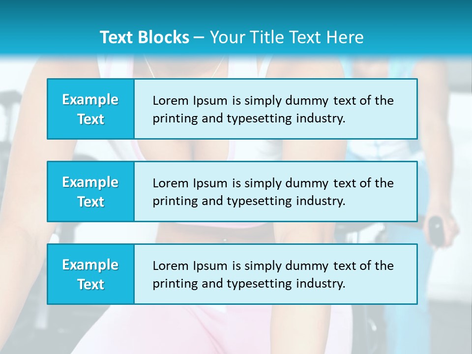 Girls Cycling And Working Out At The Gym PowerPoint Template