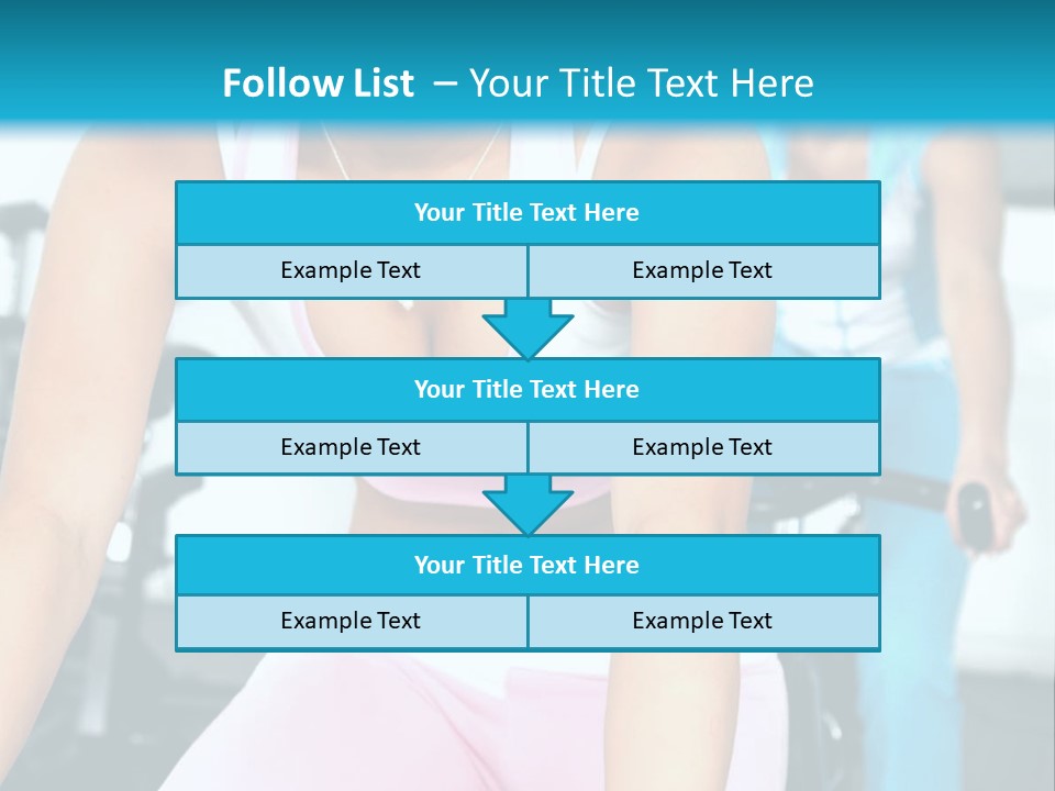 Girls Cycling And Working Out At The Gym PowerPoint Template