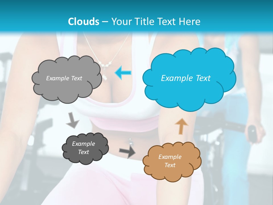 Girls Cycling And Working Out At The Gym PowerPoint Template