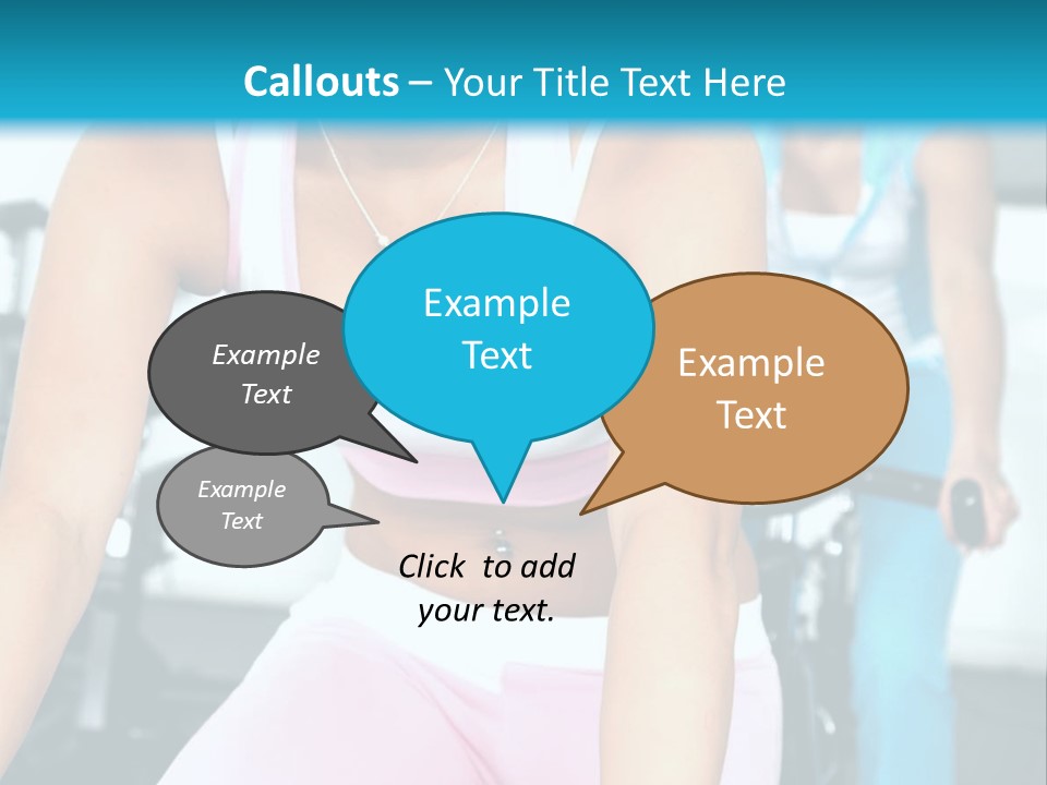 Girls Cycling And Working Out At The Gym PowerPoint Template