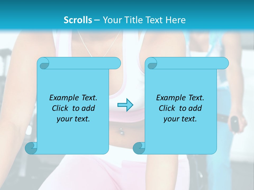Girls Cycling And Working Out At The Gym PowerPoint Template