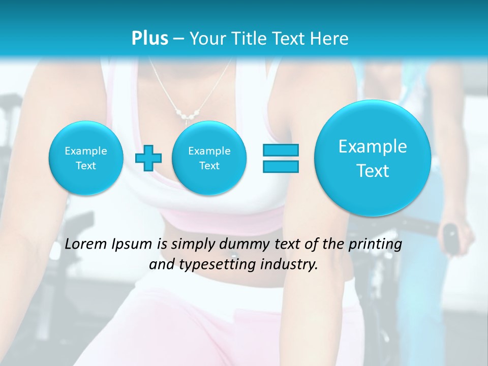 Girls Cycling And Working Out At The Gym PowerPoint Template