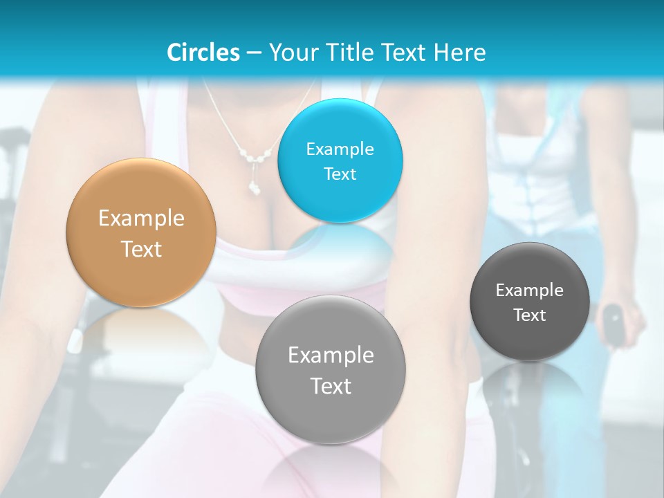 Girls Cycling And Working Out At The Gym PowerPoint Template