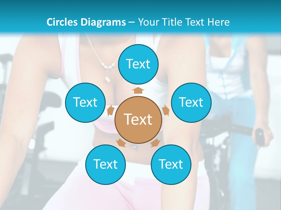 Girls Cycling And Working Out At The Gym PowerPoint Template