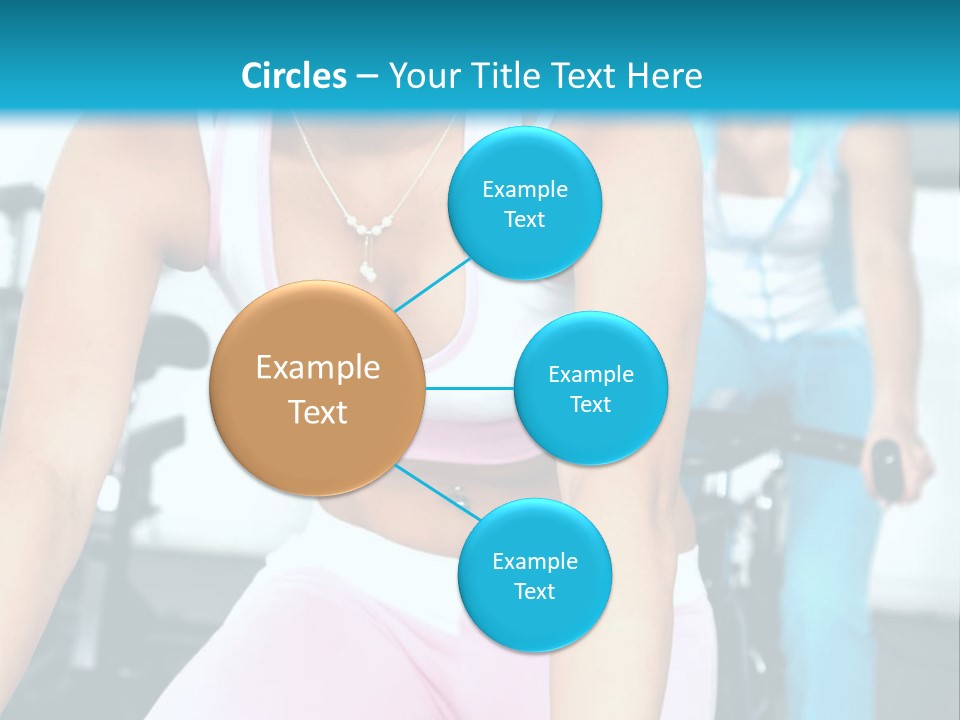 Girls Cycling And Working Out At The Gym PowerPoint Template