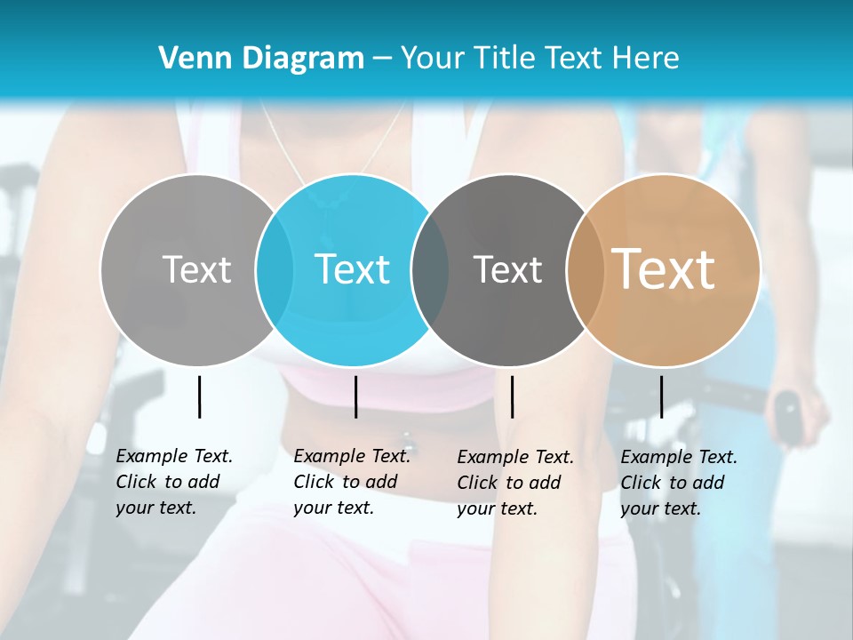 Girls Cycling And Working Out At The Gym PowerPoint Template