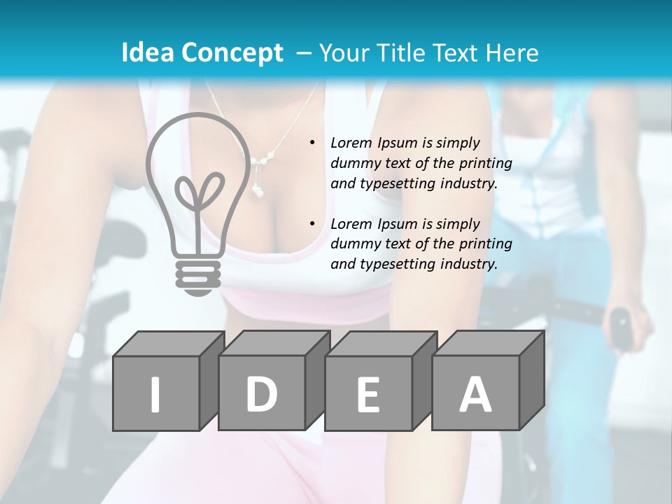 Girls Cycling And Working Out At The Gym PowerPoint Template