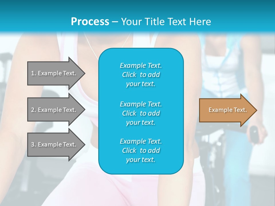 Girls Cycling And Working Out At The Gym PowerPoint Template