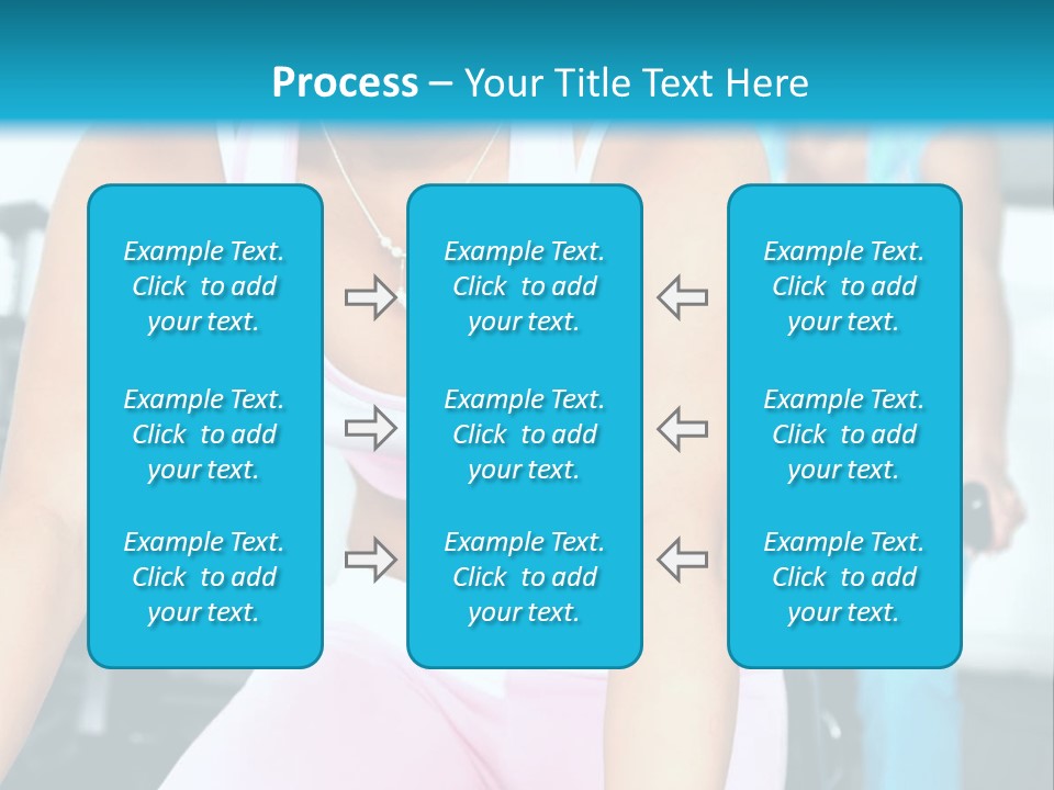 Girls Cycling And Working Out At The Gym PowerPoint Template