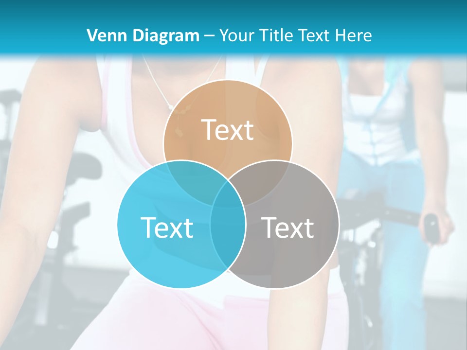 Girls Cycling And Working Out At The Gym PowerPoint Template