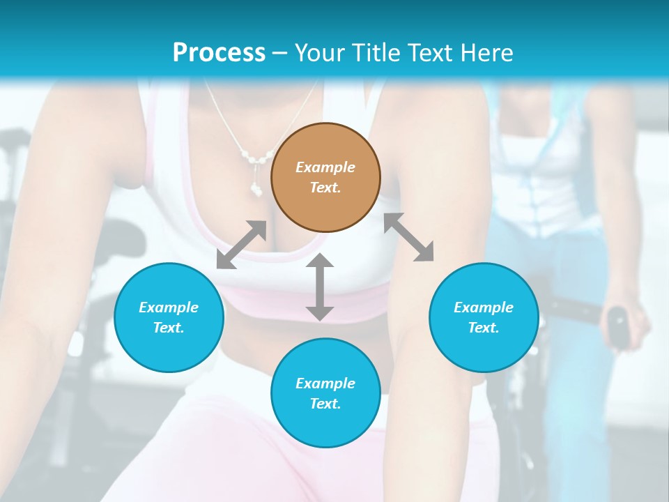 Girls Cycling And Working Out At The Gym PowerPoint Template