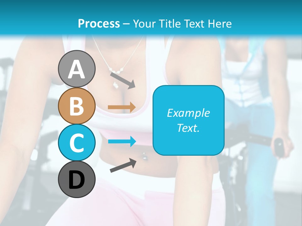 Girls Cycling And Working Out At The Gym PowerPoint Template