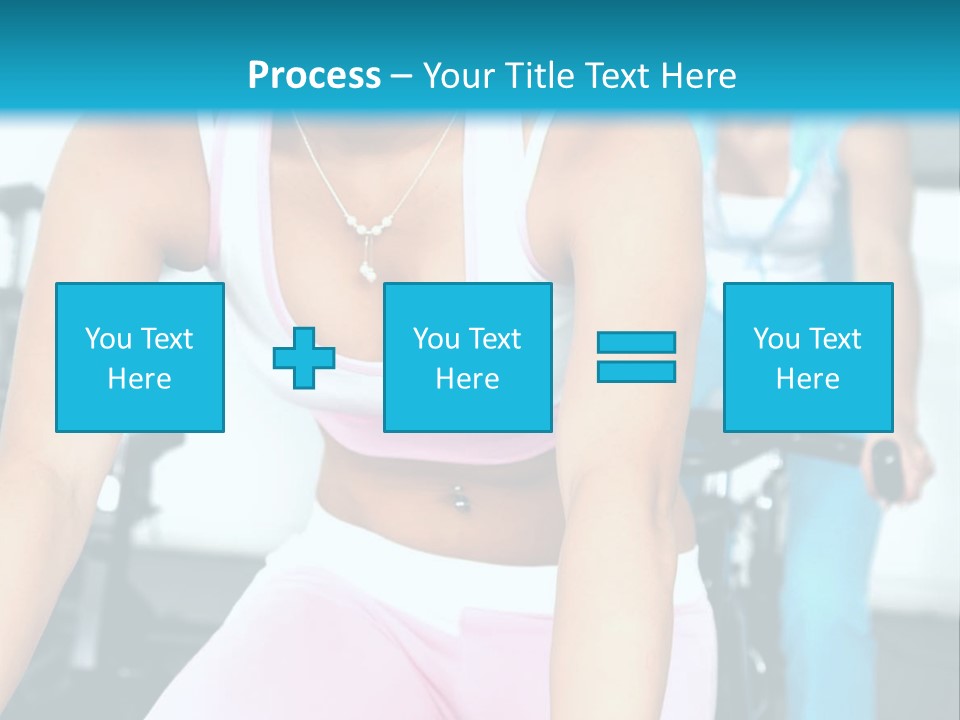 Girls Cycling And Working Out At The Gym PowerPoint Template
