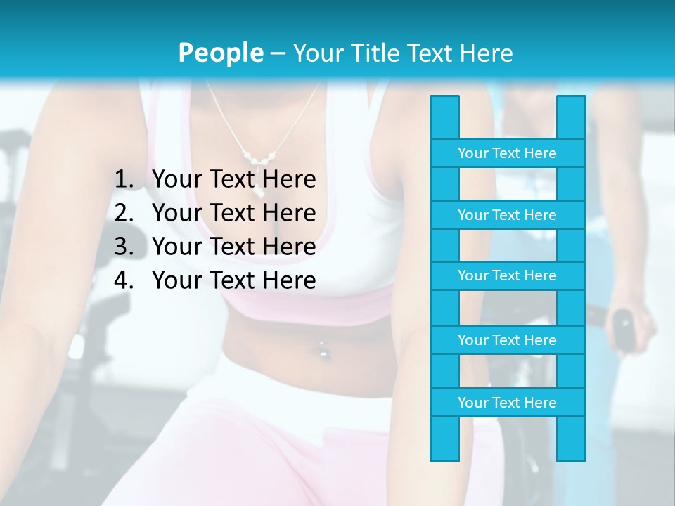 Girls Cycling And Working Out At The Gym PowerPoint Template