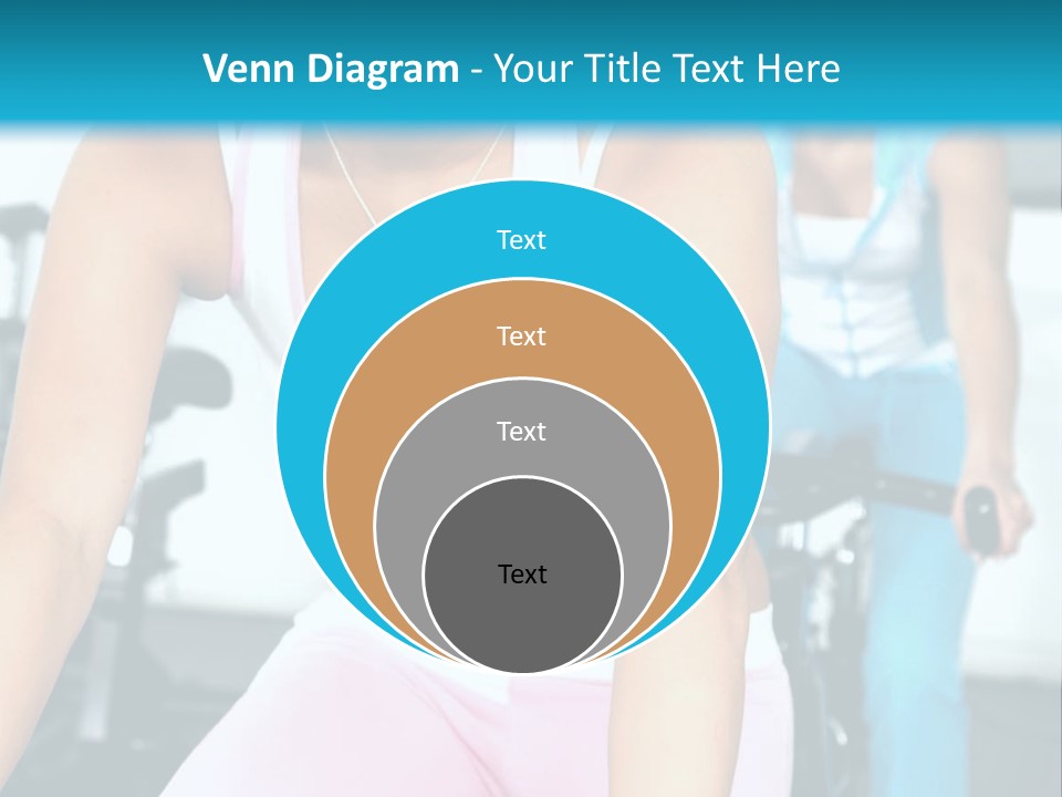 Girls Cycling And Working Out At The Gym PowerPoint Template