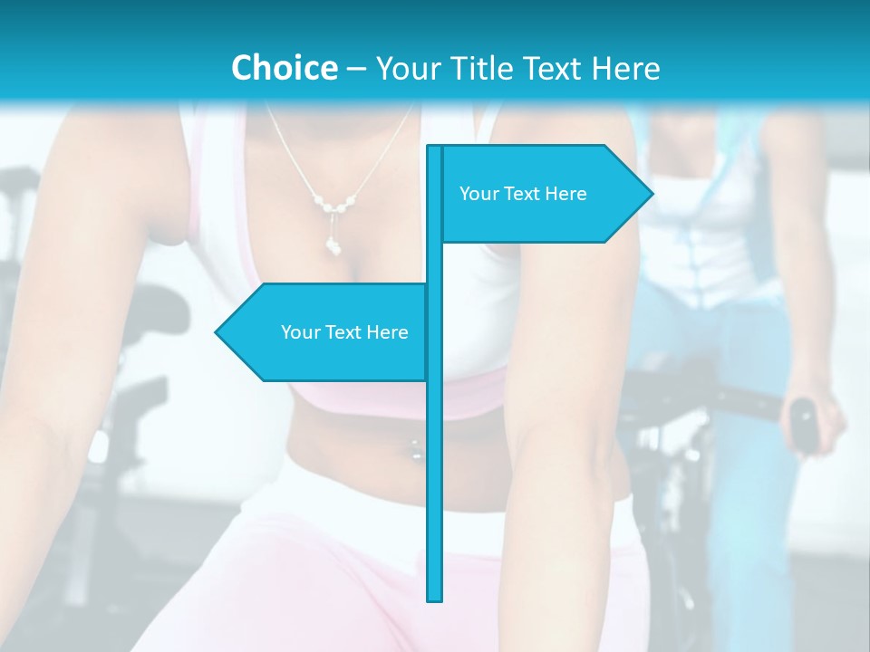 Girls Cycling And Working Out At The Gym PowerPoint Template