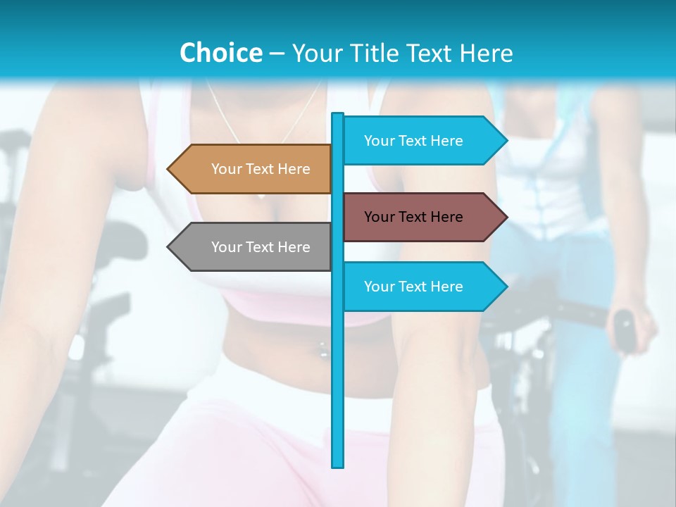 Girls Cycling And Working Out At The Gym PowerPoint Template