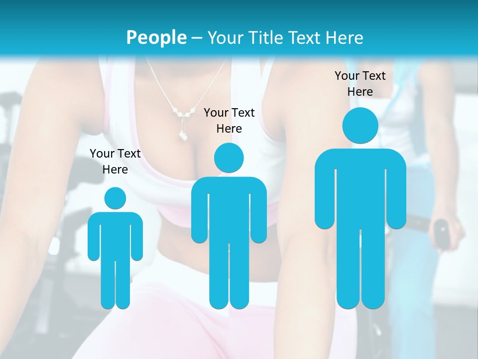 Girls Cycling And Working Out At The Gym PowerPoint Template