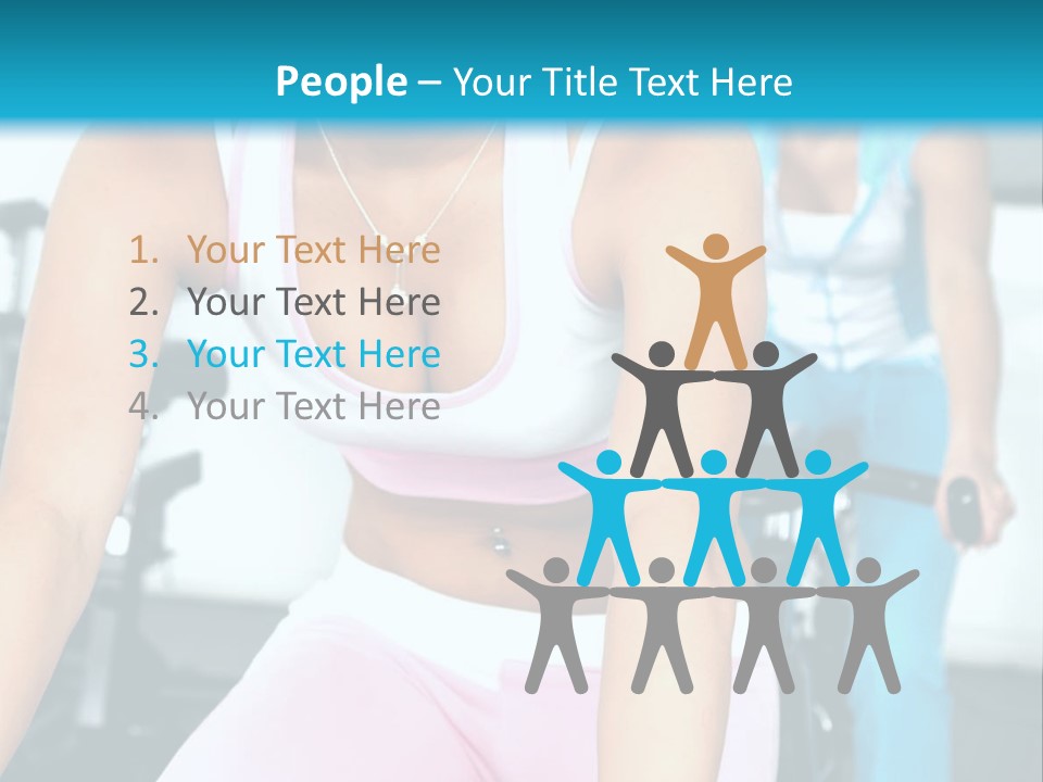 Girls Cycling And Working Out At The Gym PowerPoint Template