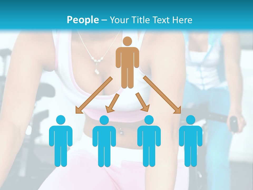 Girls Cycling And Working Out At The Gym PowerPoint Template