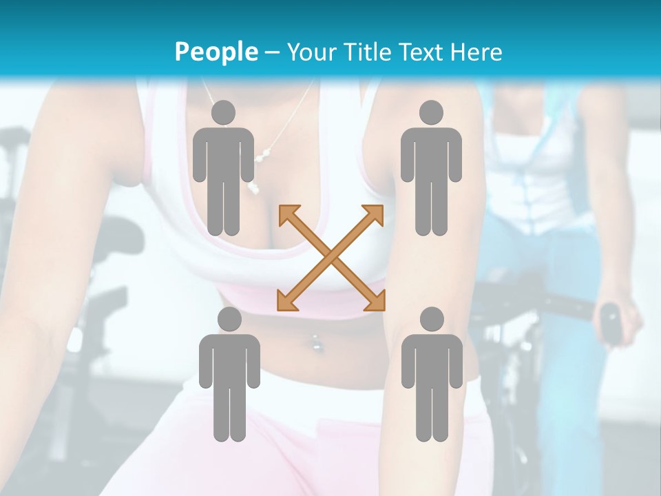 Girls Cycling And Working Out At The Gym PowerPoint Template