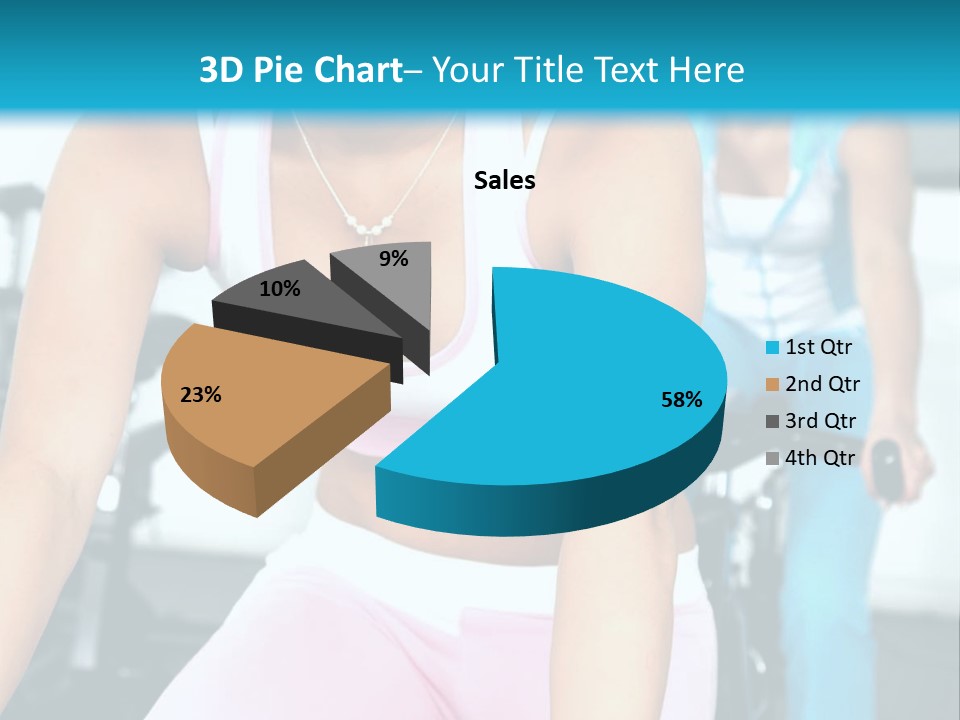 Girls Cycling And Working Out At The Gym PowerPoint Template