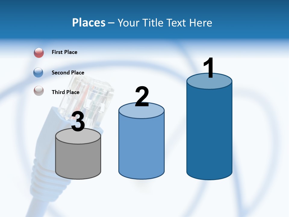 Macro Shot Of Network Connection Plug Rj-45 PowerPoint Template